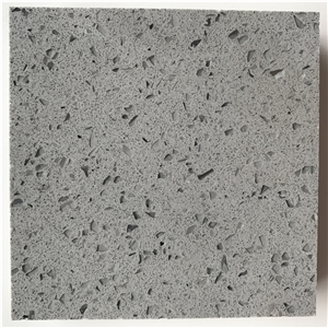 Engineered/Artificial Quartz Stone Sparkling Grey Marble Look Solid Surface Polished Slab for Flooring Tile Wall Panel