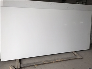 Engineered/Artificial Quartz Stone Super White Marble Look Solid Surface Polished Slab for Tile Wall Panel Countertop Kitchen Bathroom Vanity