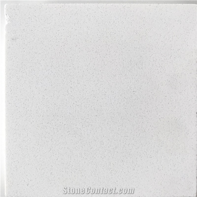 Engineered/Artificial Quartz Stone Super White Marble Look Solid Surface Polished Slab for Tile Wall Panel Countertop Kitchen Bathroom Vanity