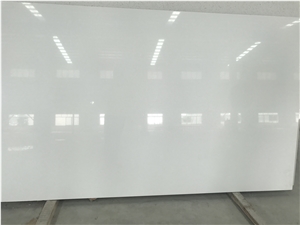 Engineered/Artificial Quartz Stone Super White Marble Look Solid Surface Polished Slab for Tile Wall Panel Countertop Kitchen Bathroom Vanity