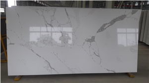 Engineered Quartz Stone Calacatta Fantasy B Artificial Marble Solid Surface Polished Slab for Tile Wall Panel