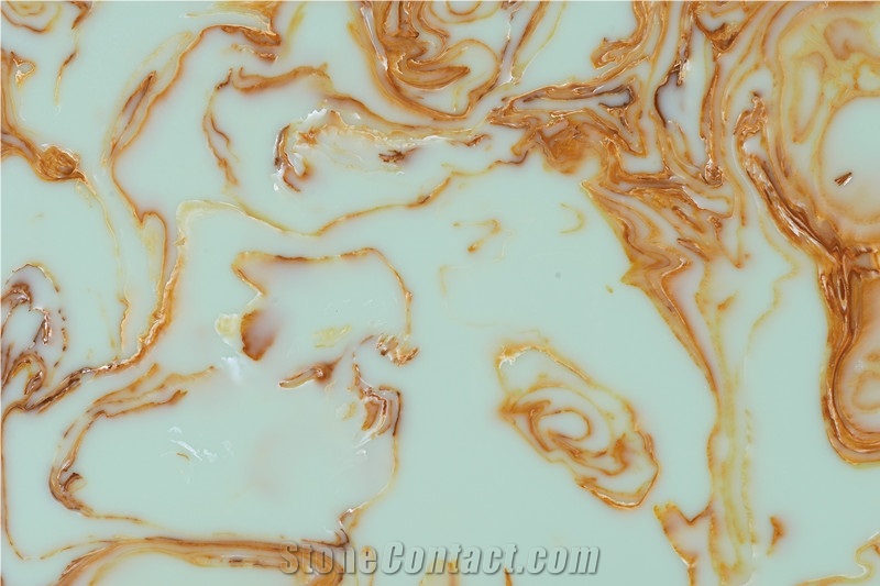 Luxury Golden Yellow By8004 Artificial Onyx Stone Translucent Glass Backlit Polished Slab for Tile Wall Covering Panel Ceiling Countertop Vanity