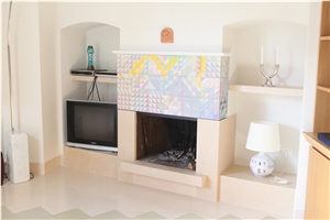 Trani Biancone Marble Fireplace