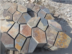 Brown Slate Pentagon Flagstone Pavers