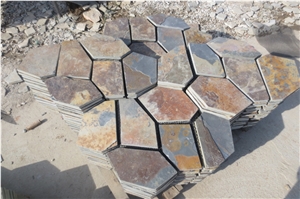 Brown Slate Pentagon Flagstone Pavers