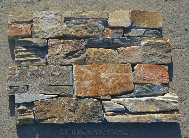 Chinese Cheap Yellow Wall Cladding;Cultural Cement Stone Veneer