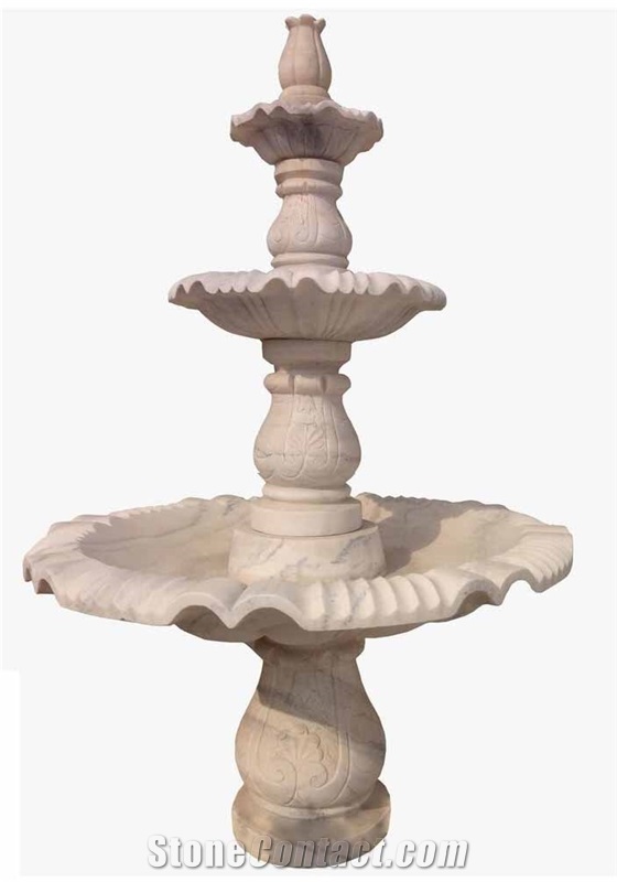 Inexpensive Sichuan Beige Marble Garden Water Fountain