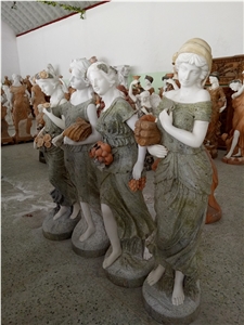 Life Size Four Season Marble Garden Sculptures