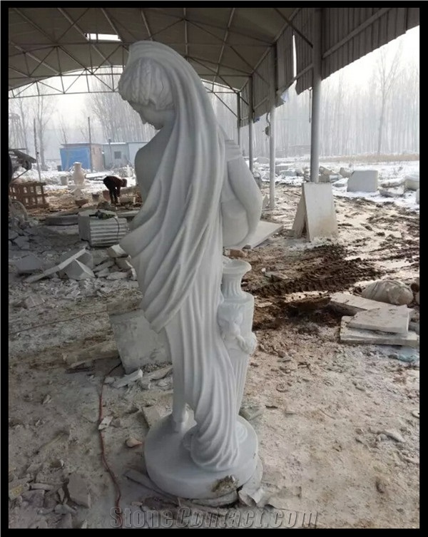 Marble Sculptures, Garden Sculptures, Marble Angel Sculptures, White Marble Garden Sculptures