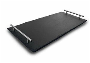 Slate Square Rock Plate, China Black Sushi Board Slate Dinnerware Dishes for Restaurant and Homes