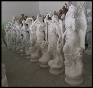 White Marble Child Sculpture Carving Marble Carving, Stone Angel Statue/Sculptures, Outdoor Marble Statue