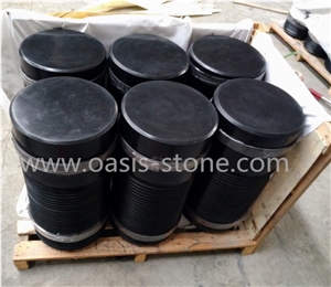 Mogonlia Black Bollard Polished Surface Parking Pillars Columns Parking,Curbs& Barriers