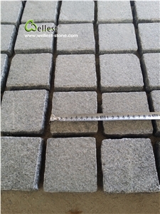 Dark Grey Granite Flamed on Top, Four Sides Natural Driveway Paving Stone