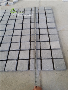 Dark Grey Granite Flamed on Top, Four Sides Natural Driveway Paving Stone