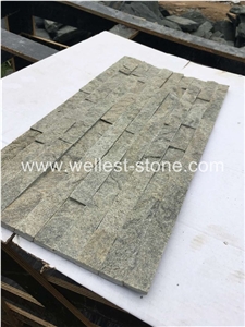Natural Green Quartzite Ledge Stone Veneer,Exterior House Wall Decorative Culture Stone,Garden Culture Wall Stone