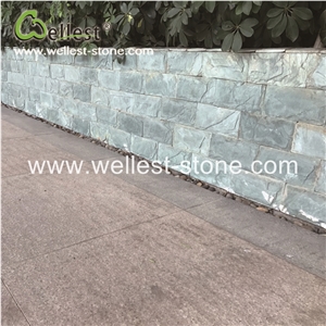 Natural Green Slate Split Mushroom Pillow Face Castle Stone Strip Veneer for Feature and Garden Exterior Wall Cladding
