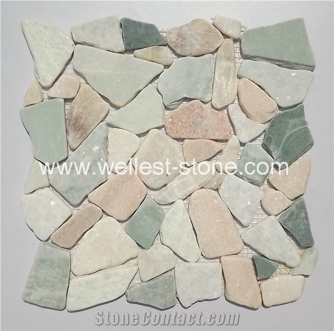 Natural Travertine Mosaic Tile,China Honed Multicolor Mosaic Tile,Wall Covering Mosaic Tile
