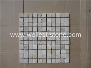 Travertine Mosaic Tile,Wall Covering,Square Mosaic Tile for Wall Decoration