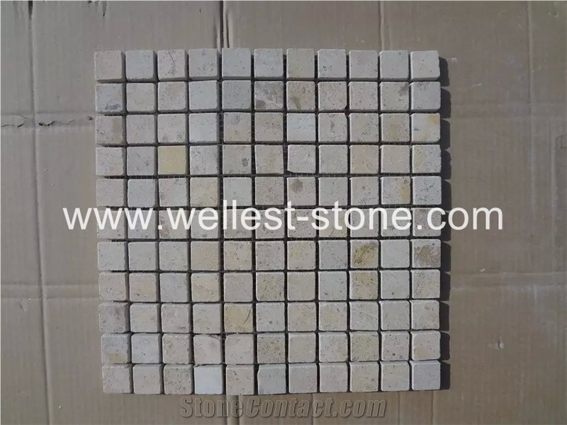 Travertine Mosaic Tile,Wall Covering,Square Mosaic Tile for Wall Decoration