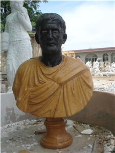 Hand Carved Multicolor Marble Bust