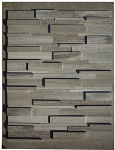 3d White Wooden Marble Culture Stone, Ledge Stone for Wall Cladding and Wall Panels