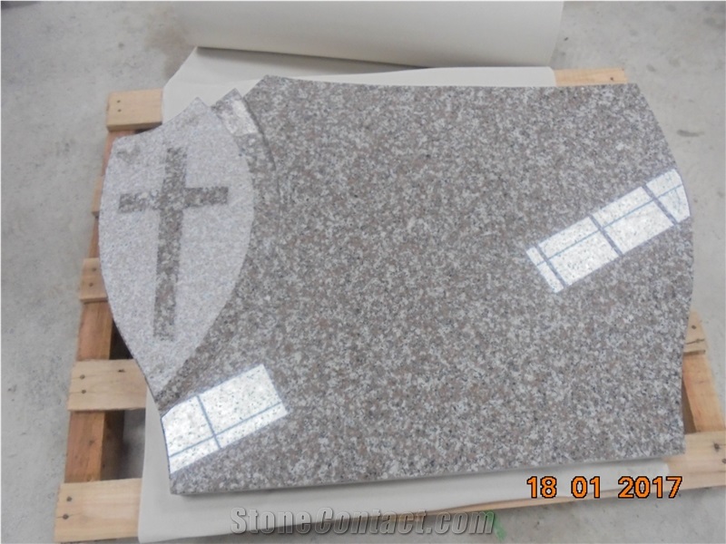 China G664 Granite Tombstone & Monument, China Pink Granite / Mistry Brown Gravestone & Monument