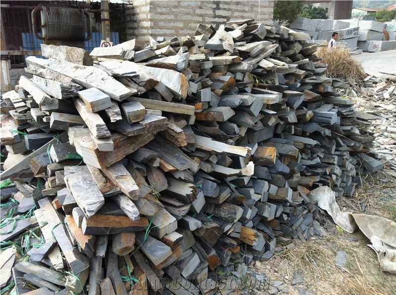 China Gold Slate Loose Stone, Ledge Stone, Stacked Stone Veneer, Culture Stone
