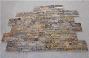 China Gold Slate Loose Stone, Ledge Stone, Stacked Stone Veneer, Culture Stone