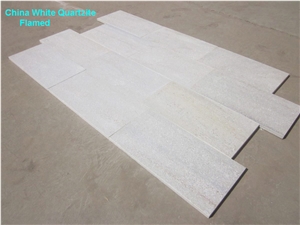 China Natural White Quartzite Flamed Tiles for Floor