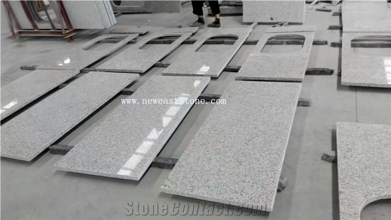 Chinese White Grey Sardo Granite G655 Polished Bathroom Vanity Table Top