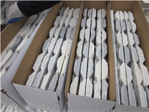 Grey White Quartzite, Silver Grey Quartzite Culture Stone, Curved Ledge Stone