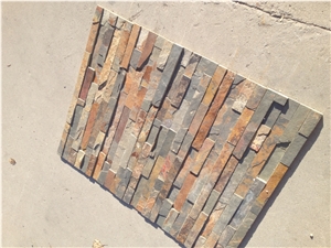 Hot Selling China Gold Slate Ledge Stone, Thin Stone Veneer, Culture Stone for Wall Decor