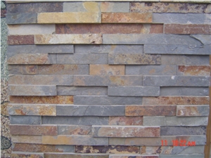 Hot Selling China Gold Slate Ledge Stone, Thin Stone Veneer, Culture Stone for Wall Decor