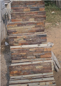 Hot Selling China Gold Slate Ledge Stone, Thin Stone Veneer, Culture Stone for Wall Decor