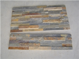 Hot Selling China Gold Slate Ledge Stone, Thin Stone Veneer, Culture Stone for Wall Decor