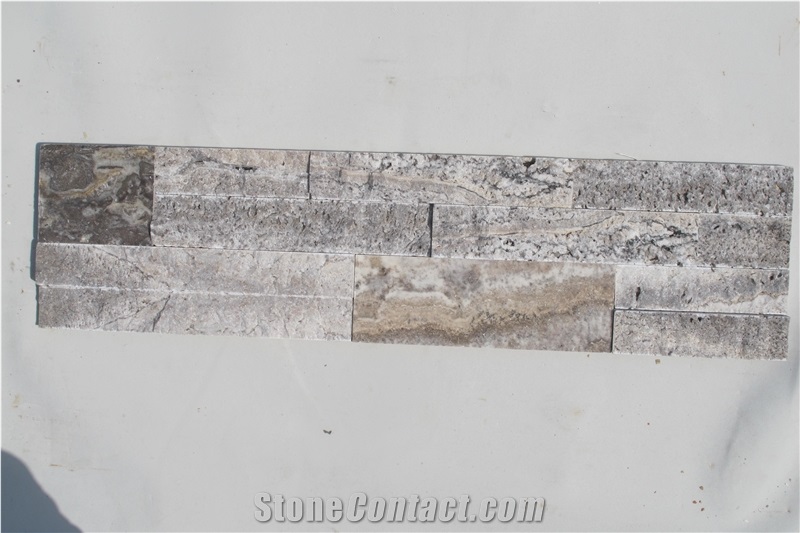 Silver Grey Travertine Culure Stone, Creme Travertine Ledge Stone Wall Panels