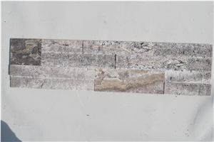 Silver Grey Travertine Culure Stone, Creme Travertine Ledge Stone Wall Panels