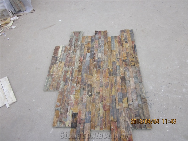Top Quality China Rusty Culture Stone, Yellow Ledge Stone, Ledge Panels for Wall Cladding