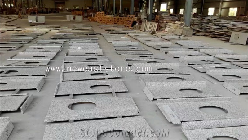 Wholesale Tongan White G655 Solid Surface Polished Granite Stone Kitchen Countertop