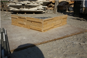 Yellow Limestone Culture Stone, Golden Limestone Ledge Stone for Wall Panels, Wall Cladding
