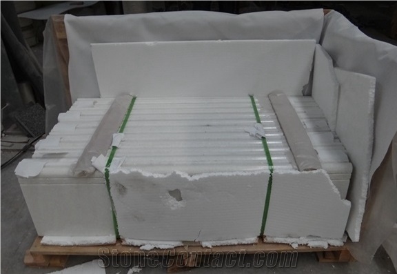 Crystal White Marble, Pure White Marble Anti-Slip Line Steps & Stairs