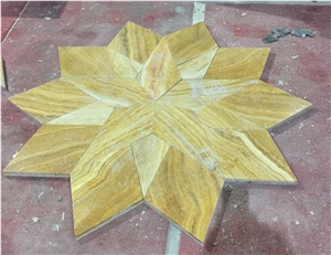 Yellow Onyx Medallion,Onyx Composite with Glass Medallion