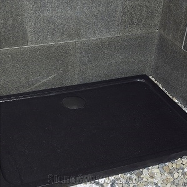 China Black Basalt Mongolian Black Basalt Shower Tray Solid Surface Shower Base