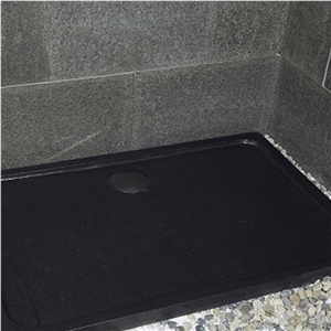 China Black Basalt Mongolian Black Basalt Shower Tray Solid Surface Shower Base