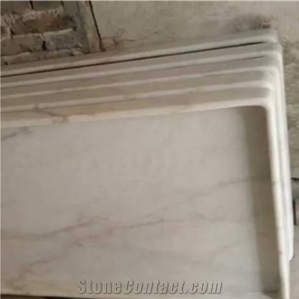 Guangxi White Marble Shower Trays,China Carrara White Marble Shower Bases,Non-Slip Guangxi White Marble Shower Trays