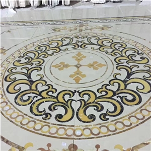Waterjet Medallion/Hot Sale Inlay Floor Design,Luxury Restaurant Floor and Wall Use Marble Inlay Wall Tiles/Dark Emperador/Onyx Green Marble