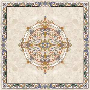 Waterjet Medallion/Hot Sale Inlay Floor Design,Luxury Restaurant Floor and Wall Use Marble Inlay Wall Tiles/Dark Emperador/Onyx Green Marble