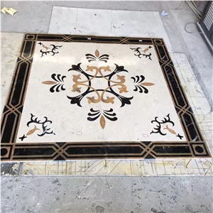 Waterjet Medallion/Hot Sale Inlay Floor Design,Luxury Restaurant Floor and Wall Use Marble Inlay Wall Tiles/Dark Emperador/Onyx Green Marble
