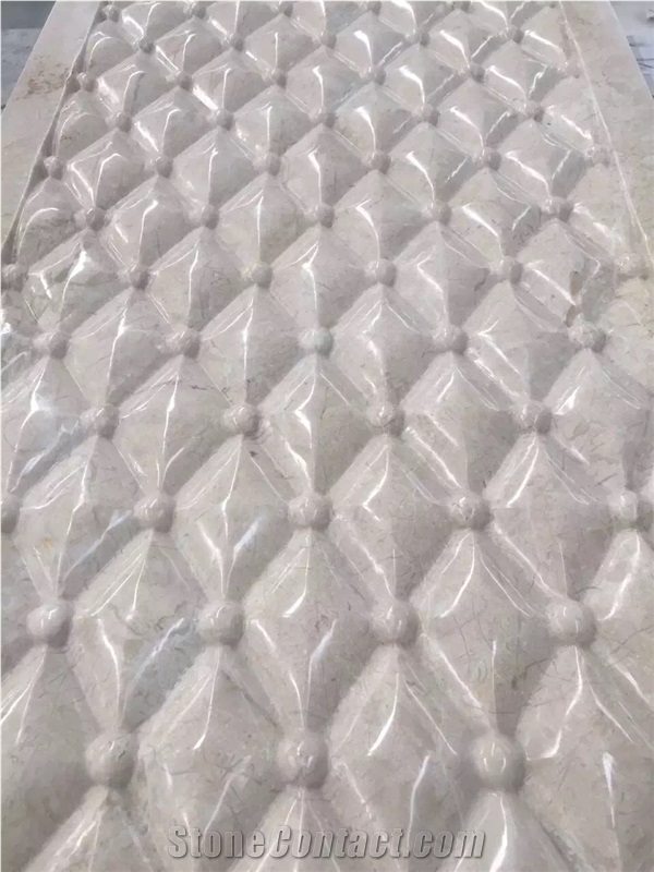 White Marble Engravings Square Wall Medallions,Relief Carving Waterjet Medallions,Waterjet Wall Pattern