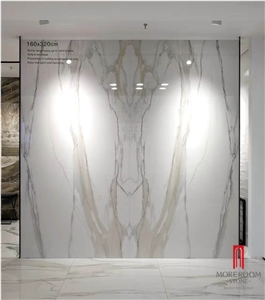 3200*1600 Foshan White Marble Polished Porcelain Tile,Calacatta Ultra Thin Tiles
